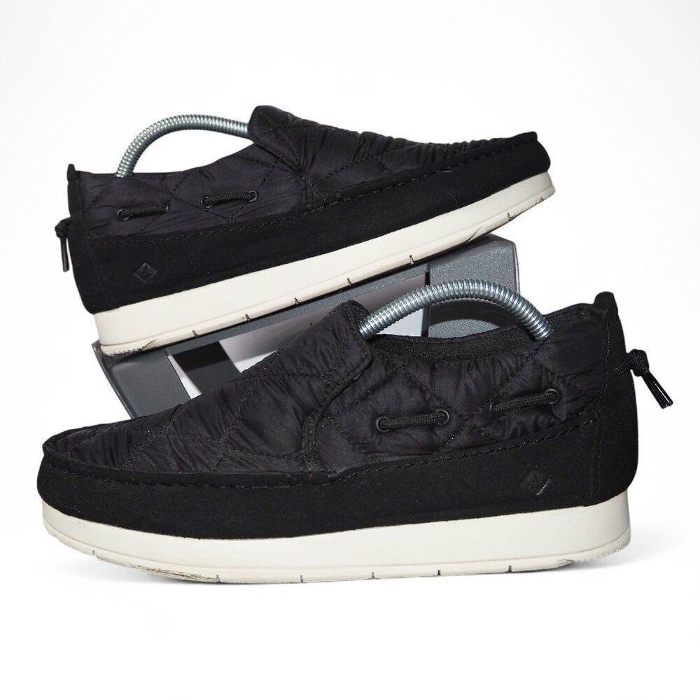 Sperry Moc Sider‎ Quilted Slip-on Casual Shoes Black STS87049 Women's 10M